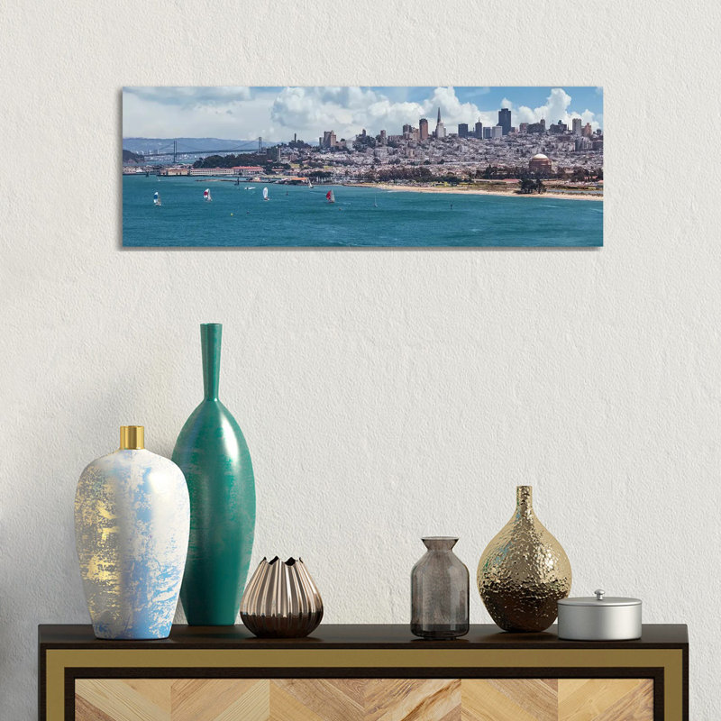 San Francisco Skyline by Melanie Viola - Wrapped Canvas Panoramic Print, 30.48 cm H x 91.44 cm W x 1.91 cm D