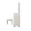 Ensemble de coiffeuse Miamy, 6 tiroirs, tabouret rembourré, miroir DEL, blanc crème