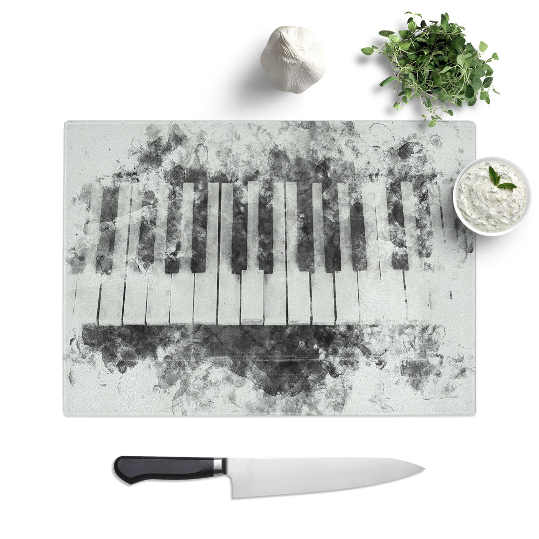 Tempered Glass Broken Piano Keys Chopping Board
