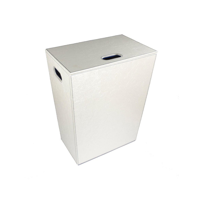 Complements Wood Laundry Hamper with Handles, White