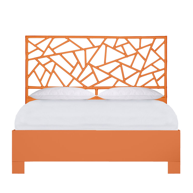 Lit plateforme à profil bas Tiffany, Très grand, Citrus Orange