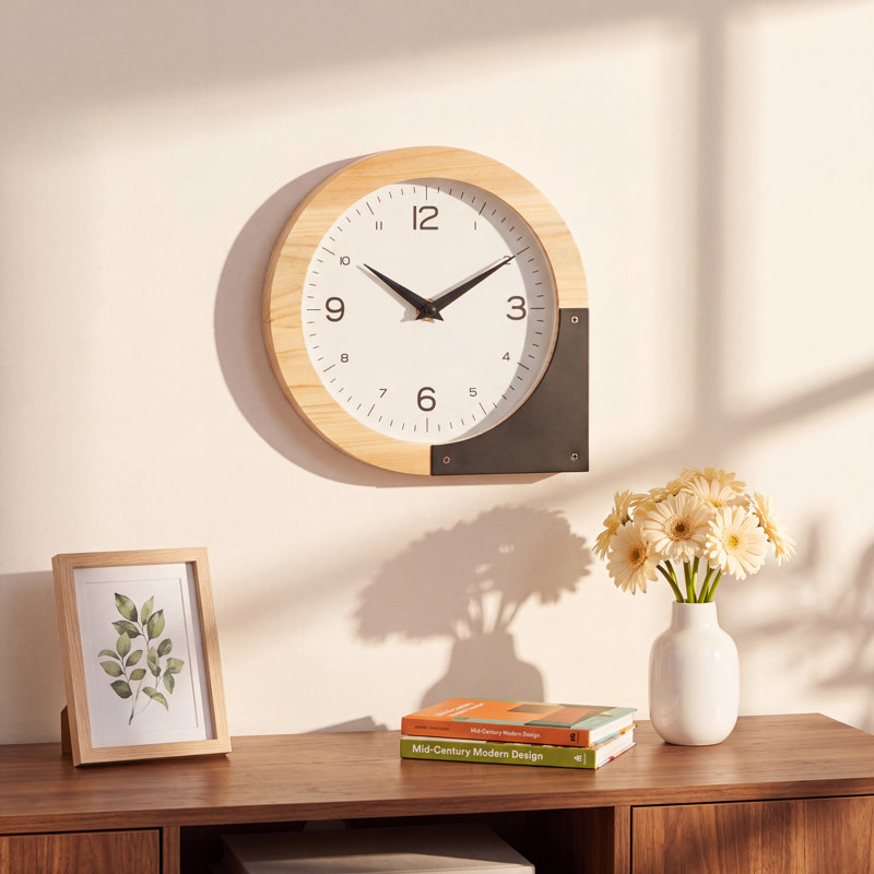 Metal Mechanical Tabletop Clock in Light Brown