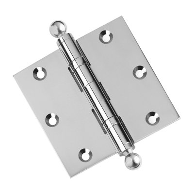 3.5" H x 3.5" W Solid Brass Ball Bearing Single Butt Door Hinge