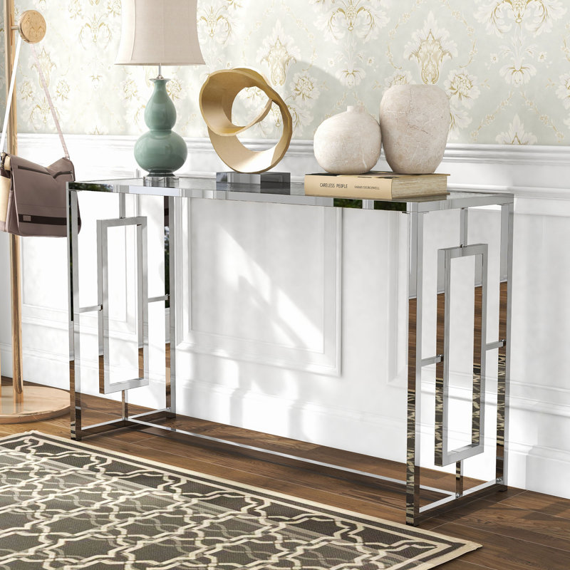 Derinna 48'' Glass Top Console Table