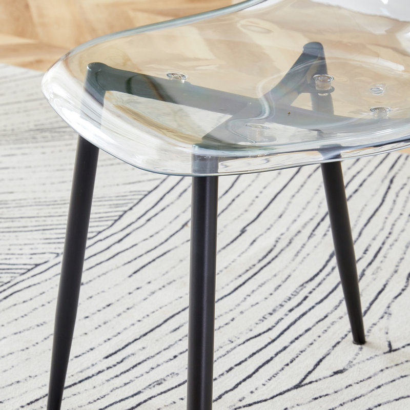 Ensemble repas pour 4 personnes Harisan, H 30 po x L 40 po x l 40 po, Transparent/noir