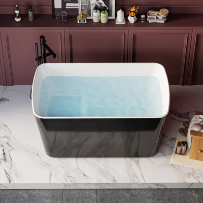 49" x 28" Freestanding Soaking Acrylic Bathtub