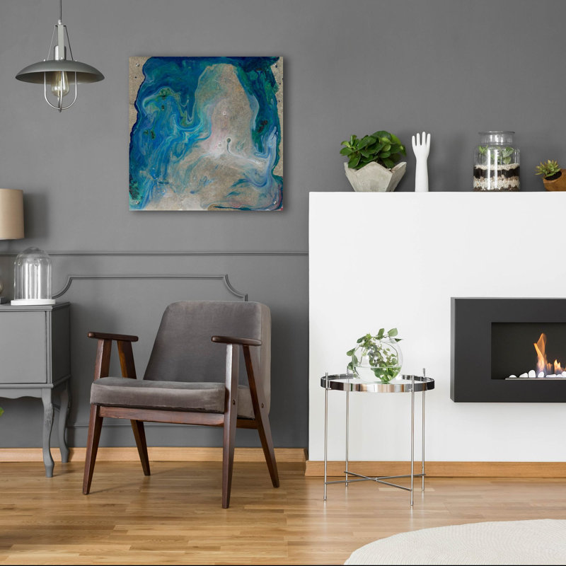 Art mural en verre épique «Barrier Island 2» par Alicia Ludwig, H 24 po x l 24 po