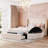 Upholstered Platform Bed Storage Velvet Bed with Wingback Headboard and 1 Big Drawer,2 Side Storage Stool-632115355