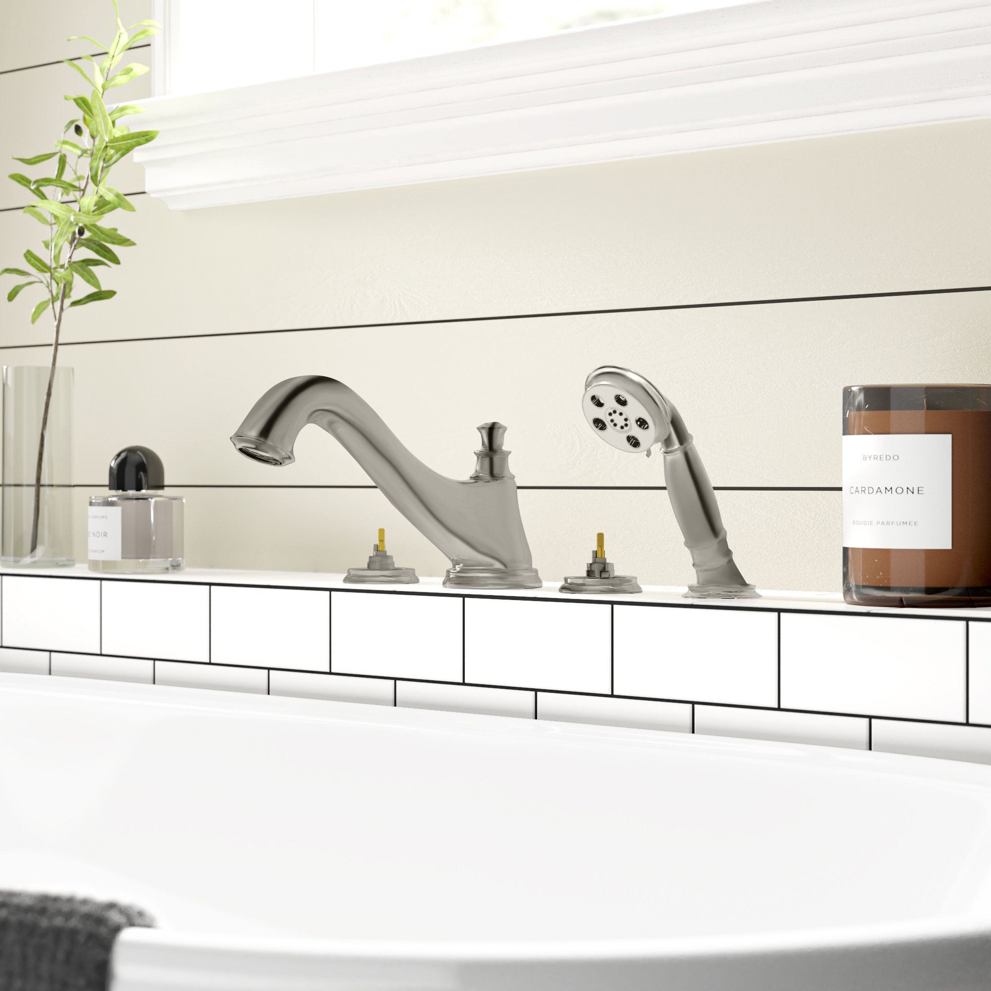 Cassidy™ Deck Mounted Roman Tub Faucet Trim, Brilliance Stainless
