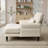 Wide Chaise Lounge Chair with Backrest & Armrest, Upholstered Recliner Sofa-1690482755