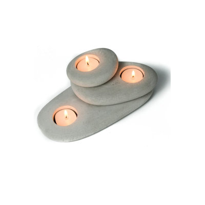3-tlg. Teelichthalter-Set aus Metall