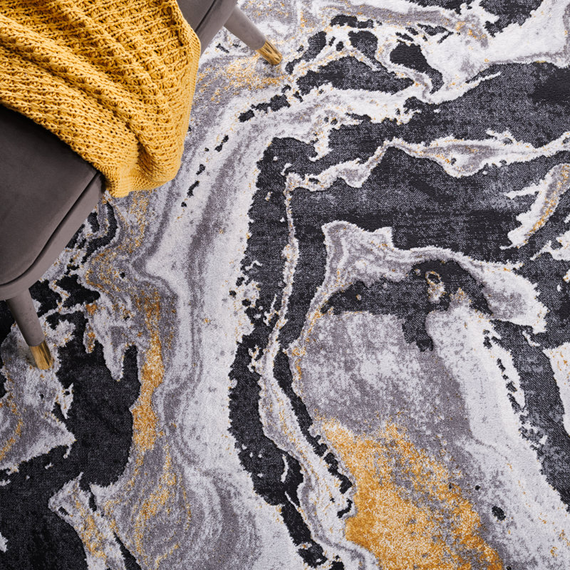 Tapis abstrait Amelia Performance, Rond 6 pi 7 po
