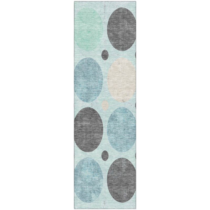 Premium Machine Washable Mayfield AMF1949 Geometric Rug, Runner 2'3" x 7'6"