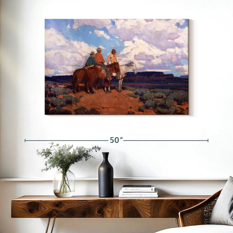 Lelar Navajo Riders, H 26 po x l 39 po