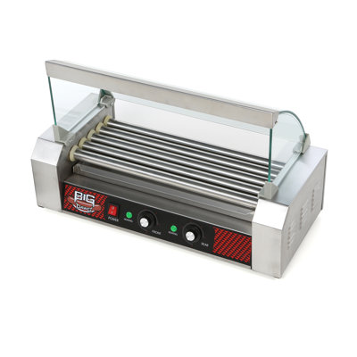 Great Northern Popcorn 10.25 in. Stainless Steel Non Stick Hot Dog Roller Sandwich Maker & Panini Press with Lid