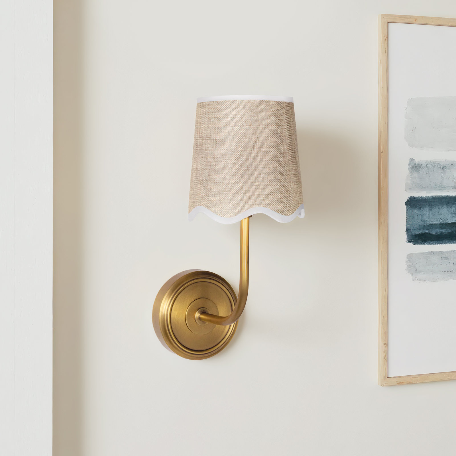 Ariel Single Light Dimmable Armed Sconce, Natural
