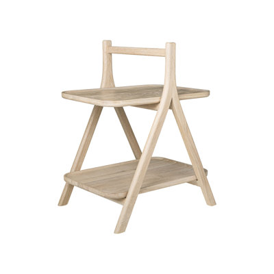 ETA Oak Side Table with Shelves - Natural Oak