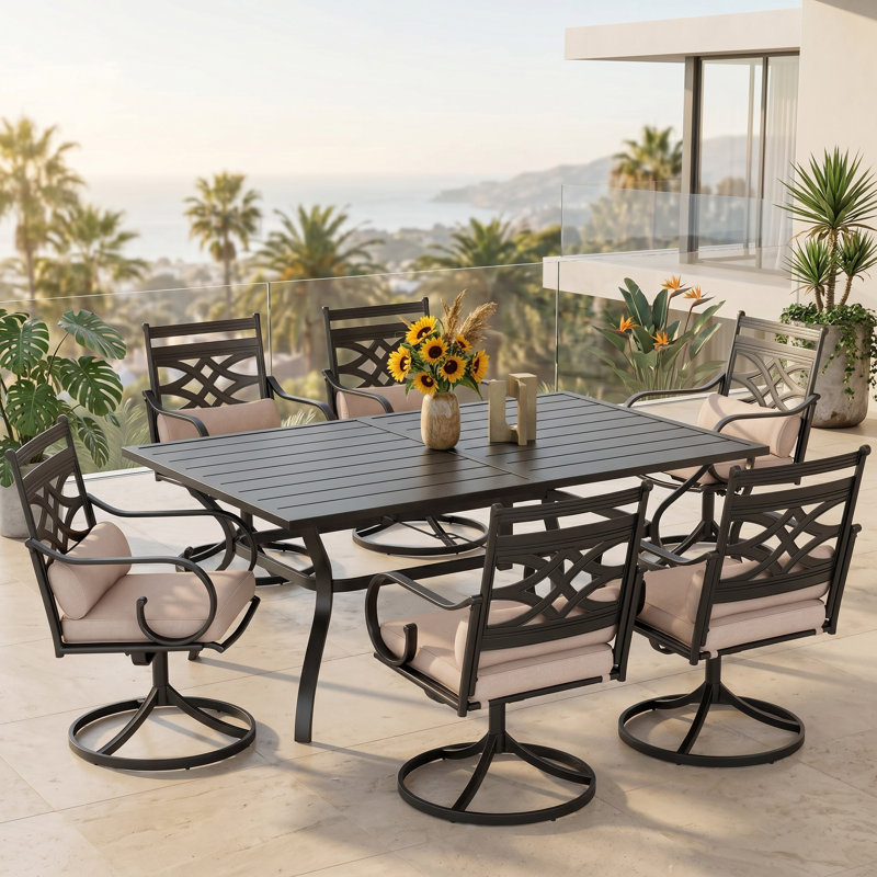 Aivo 6 - Person Patio Dining Set with Square Table