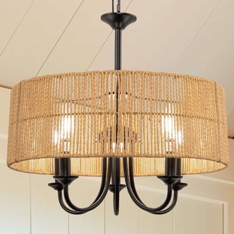 Calaya 5 - Light Dimmable Drum Chandelier