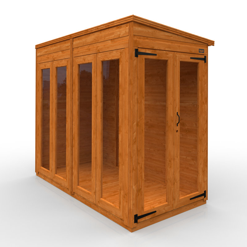 TigerFlex® Modular Buildings 8 ft. W x 4 ft. D Shiplap Pent Full Pane Summerhouse