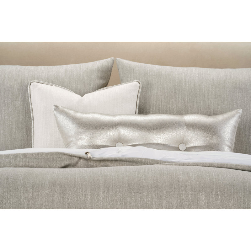 Lumiere Truffle Microfiber Reversible Mid-Century Modern Duvet Cover & Insert, Gray