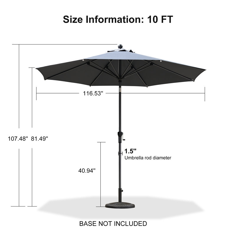 304cm Market Parasol, Gray