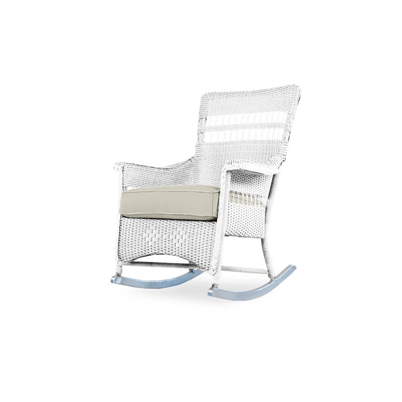 Nantucket Outdoor Rocker Chair, White, Demo Stone