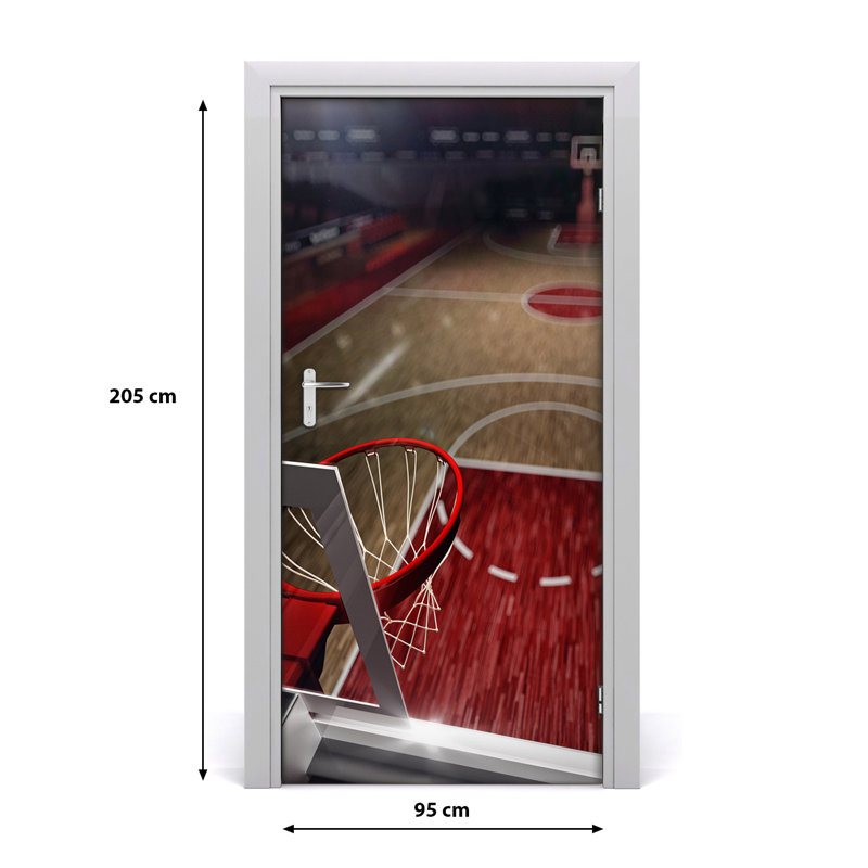 Basketball Court Door Decal, 80.7" H x 37.4" W 