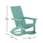 Chaise berçante moderne en résine de polyester à 2 lattes Adirondack pour l'intérieur et l'extérieur-1979076830
