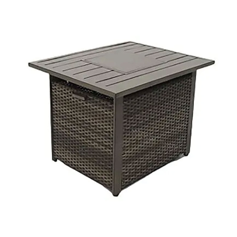 Catania 24.72"H x 27.17"W In Aluminum Propane Gas Outdoor Fire Pit Table with Lid