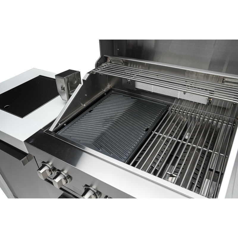Mont Alpi MAGR Dual Sided Heavy Duty Cast Iron Reversible Griddle Grill Pan Plate - Flat & Ridged Surface - Fits Any MABi805 & MABi400 Built-in and MAi805 MAi400 & MA-957 Outdoor Kitchen Island Grill