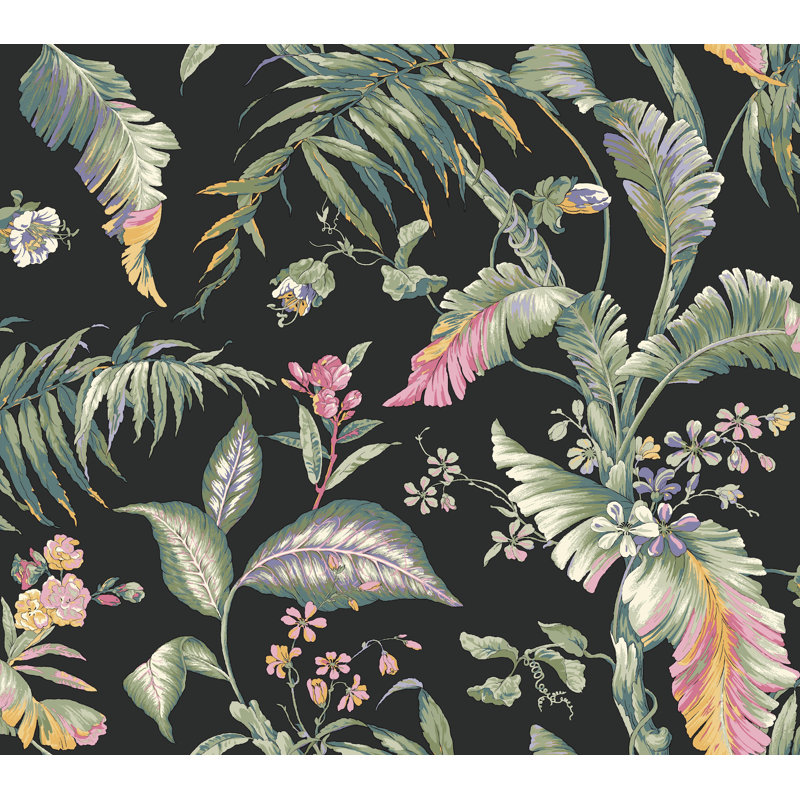 Papier peint adhésif Fiji Garden, Noir multi