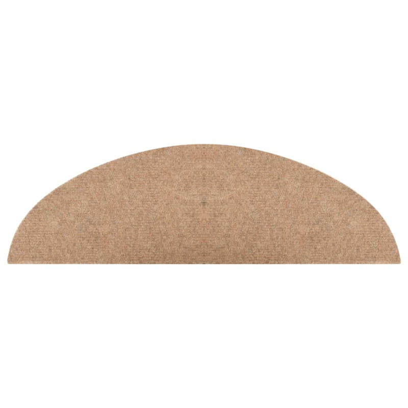 Jalesa Stair Tread, Beige, Half-Round 22.5cm x 65cm