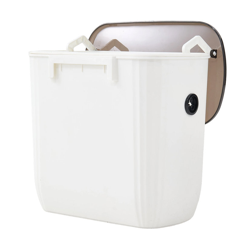 PP Touch Top Waste Bin, 24cm H x 26cm W x 14cm D, 9L