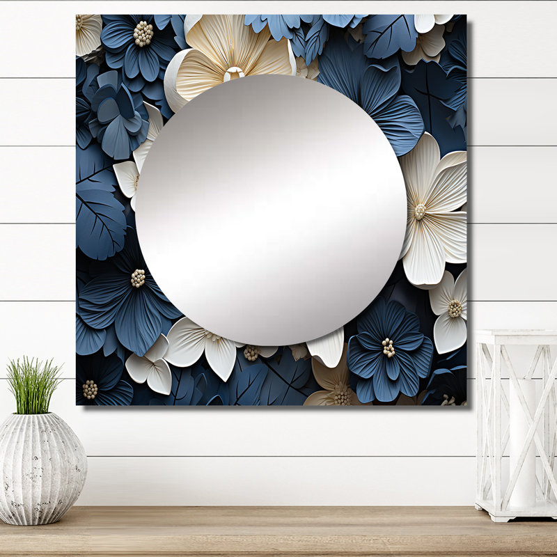 Grand miroir mural carré pour chambre à coucher Violets - Isolino, 29 po x 29 po