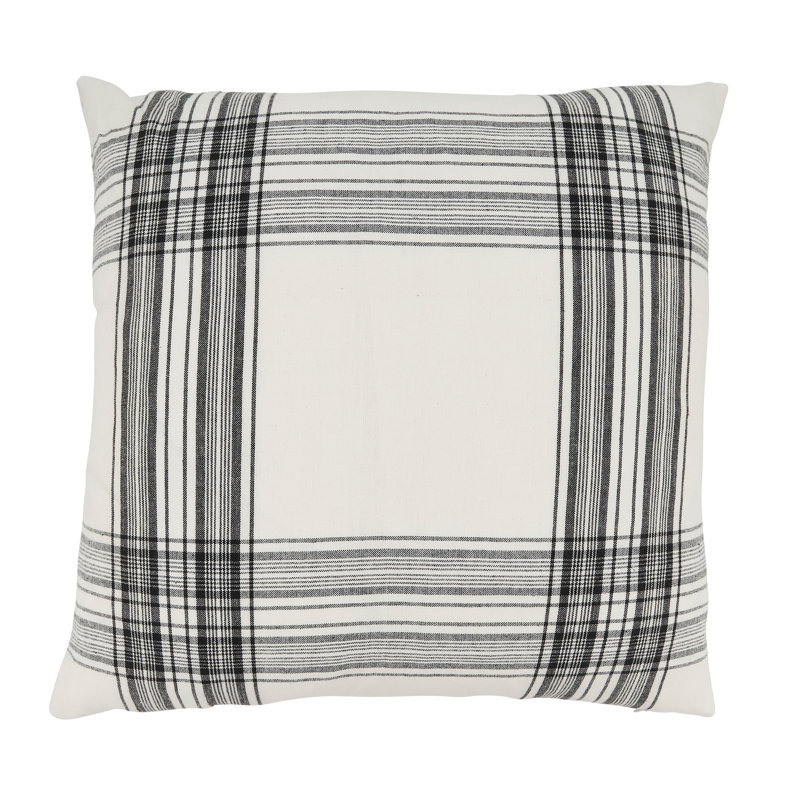 Barry Collection Plaid Cotton Reversible Pillow Cover