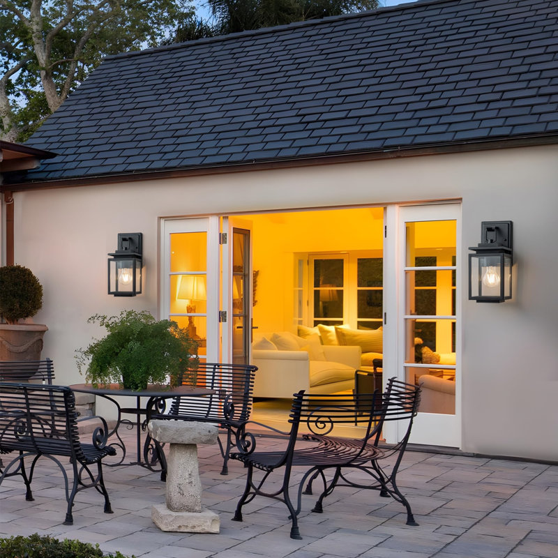 Matte Black 15cm H Outdoor Sconce