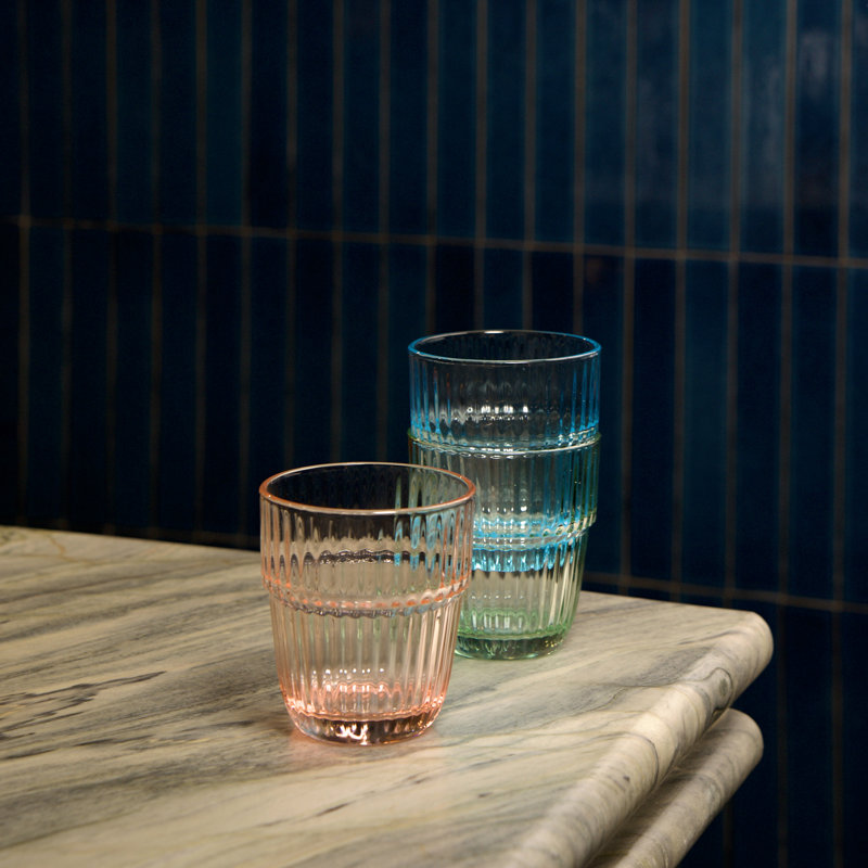 10 oz. Ensemble de 6 verres à boire empilables Rocks, Bleu
