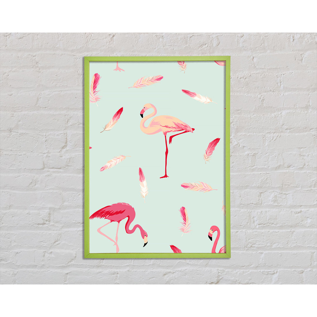 Rosa Flamingo Federn - Druck