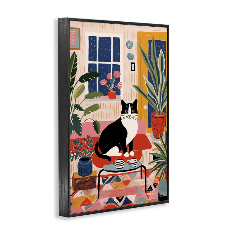 Giclée éclectique de salon par Roozbeh Bahramali, H 18 po x l 12 po, Giclée encadrée noir minuit
