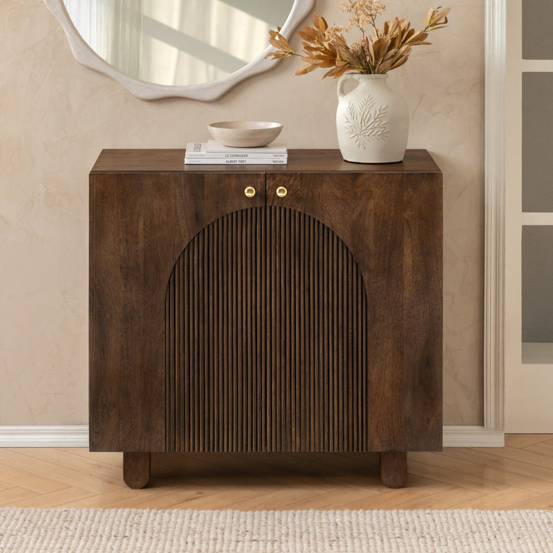 Manci Solid Mango Wood Accent Cabinet