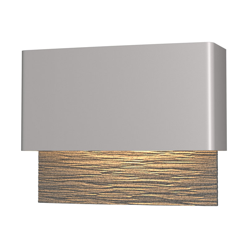 Stratum Integrated LED Outdoor Flush Mount, Coastal Burnished Steel, Natural Iron, 7.4" H x 9.5" W x 3.7" D