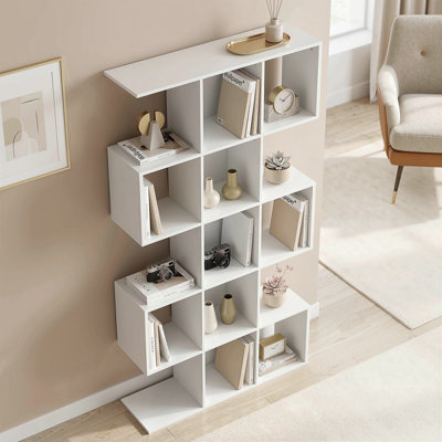 HOMCOM Geometric Bookshelf, 5-Tier S Shaped Bookcase