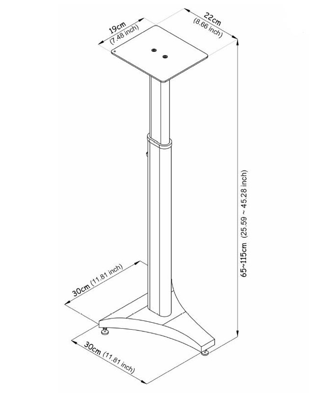 Large Surround Adjustable Height Speaker Stand