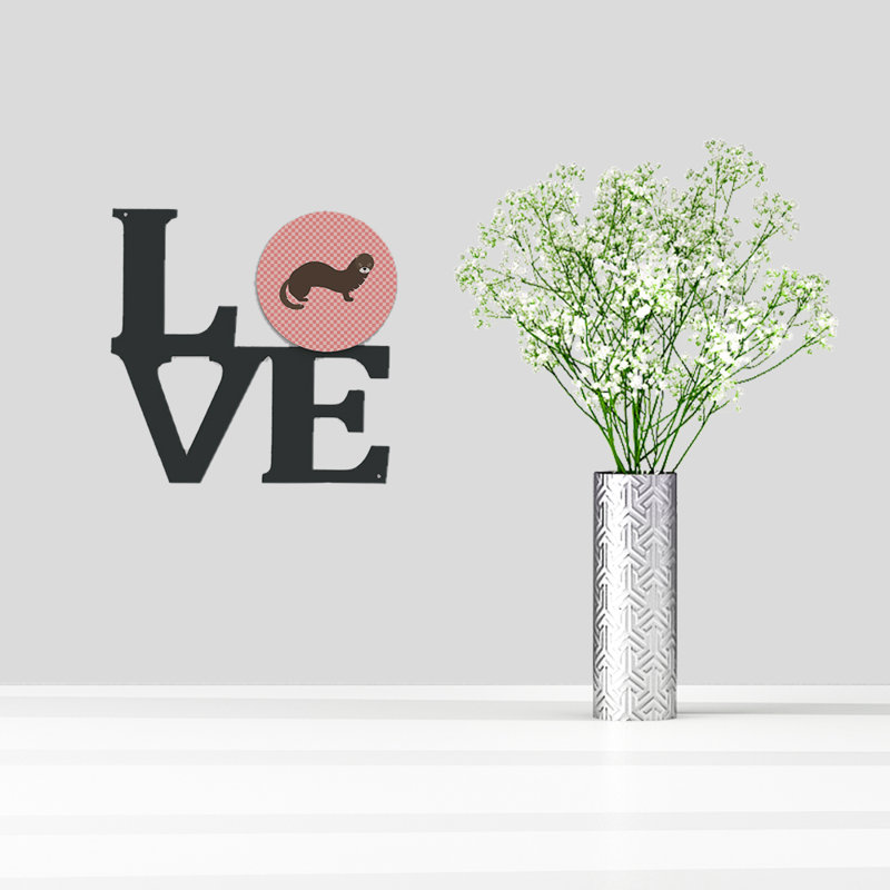 Décoration murale en métal vison russe ou européen love, Rose