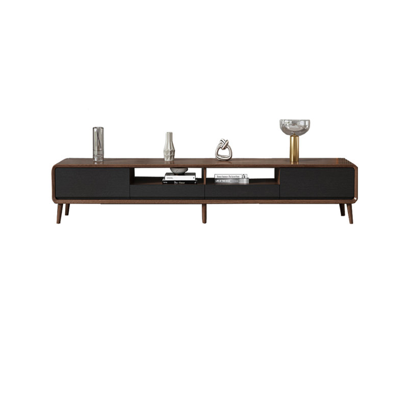 Meuble télé Nordic, H 16,93 po x L 78,74 po x l 15,75 po, Noir / brun