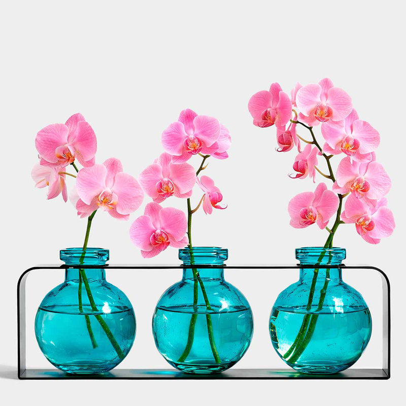 Blooms 3 piece Table Vase Set Aqua, Aqua Blue