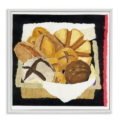 Bread Box and Stripe Framed Giclee, design by Nancy Overton