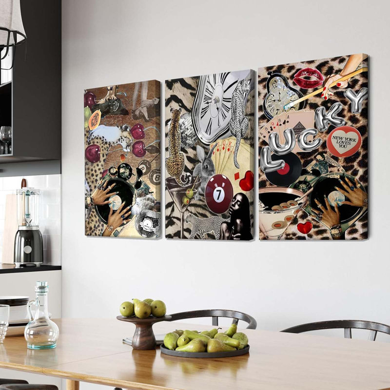 3 Piece Wrapped Canvas Print, 60cm H x 40cm W