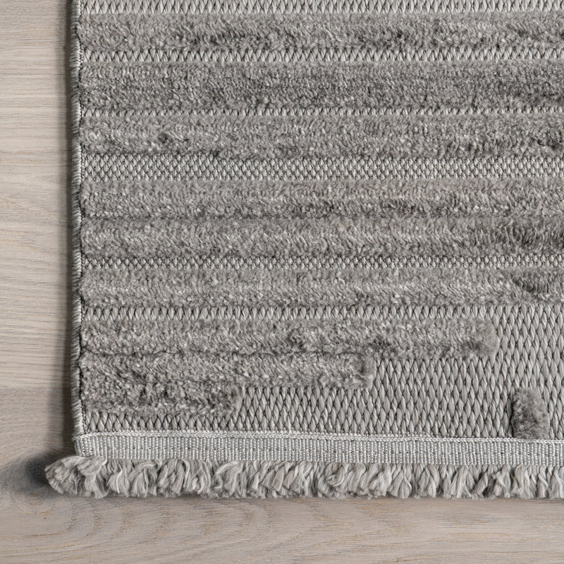 Tapis abstrait Ziva pour le salon, la chambre et la cuisine, gris / gris clair, Rectangle de 5 pi x 8 pi